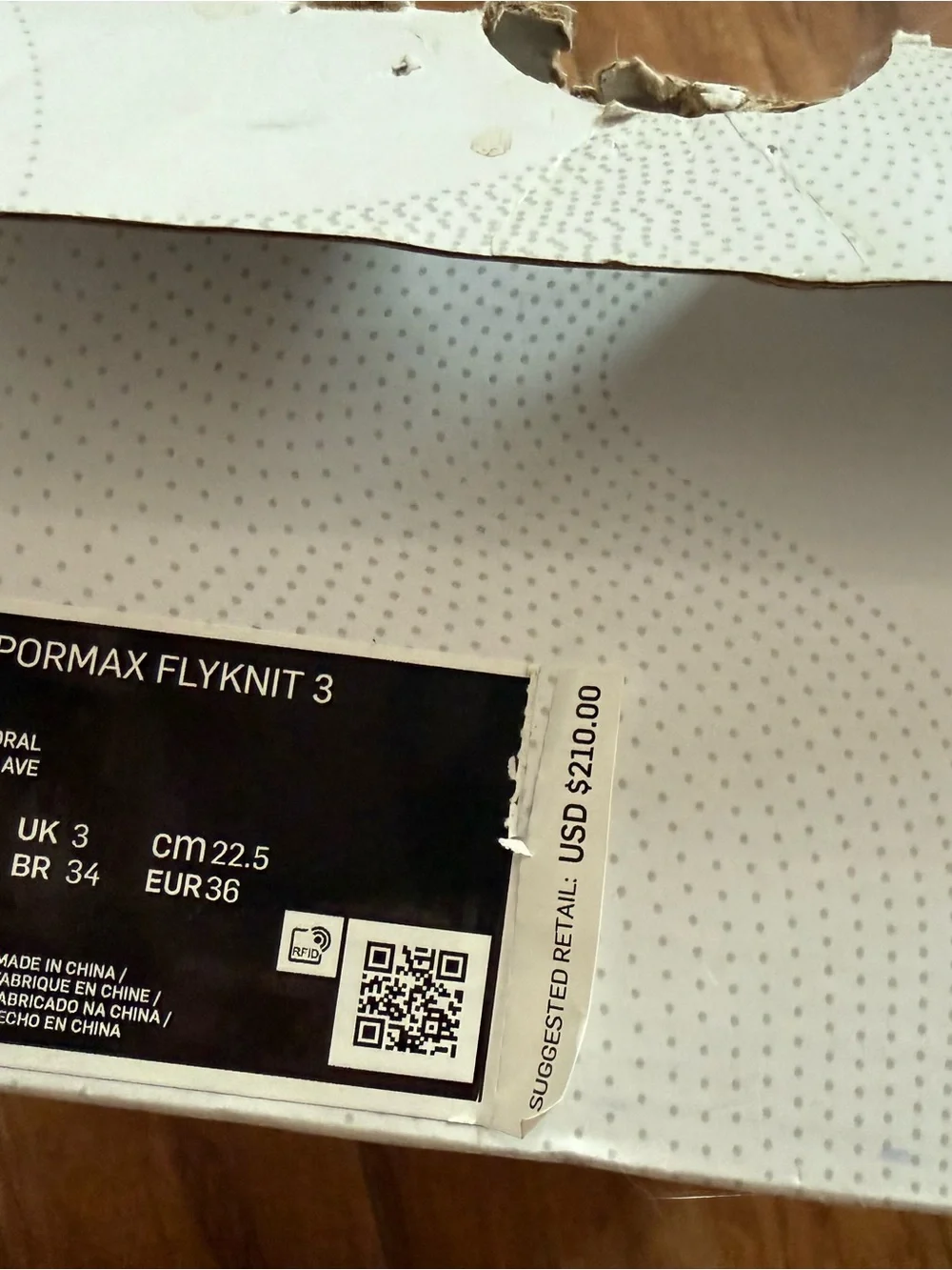 Nike VaporMax Flyknit 3 Sneakers in White/Light Blue with Pink Swoosh